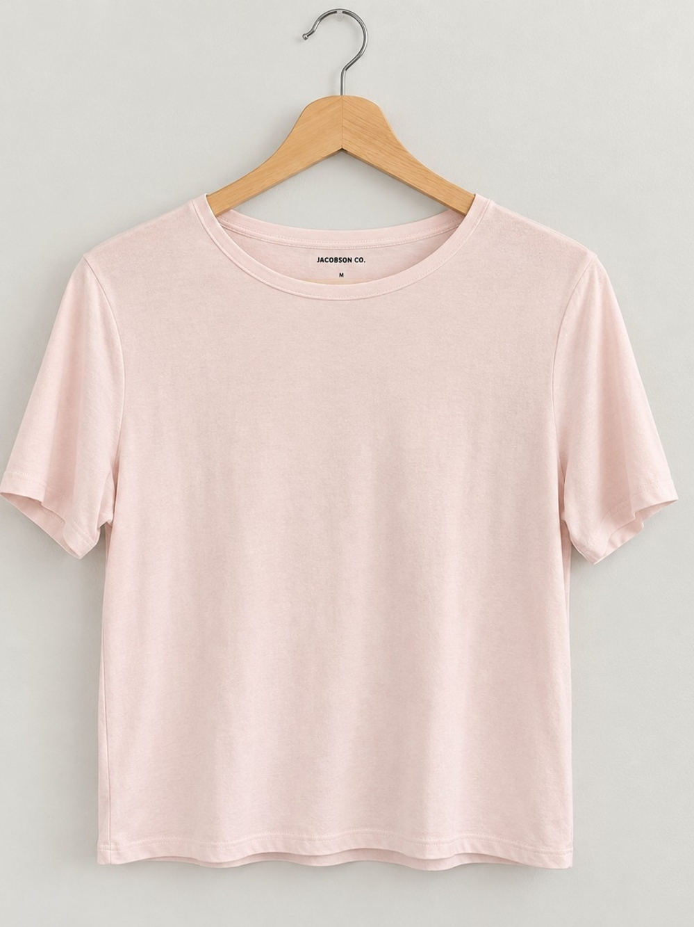 JACKSON Rowe Women's Short Sleeve Tee Blush Pink Sz S Casual Basic Minimalist